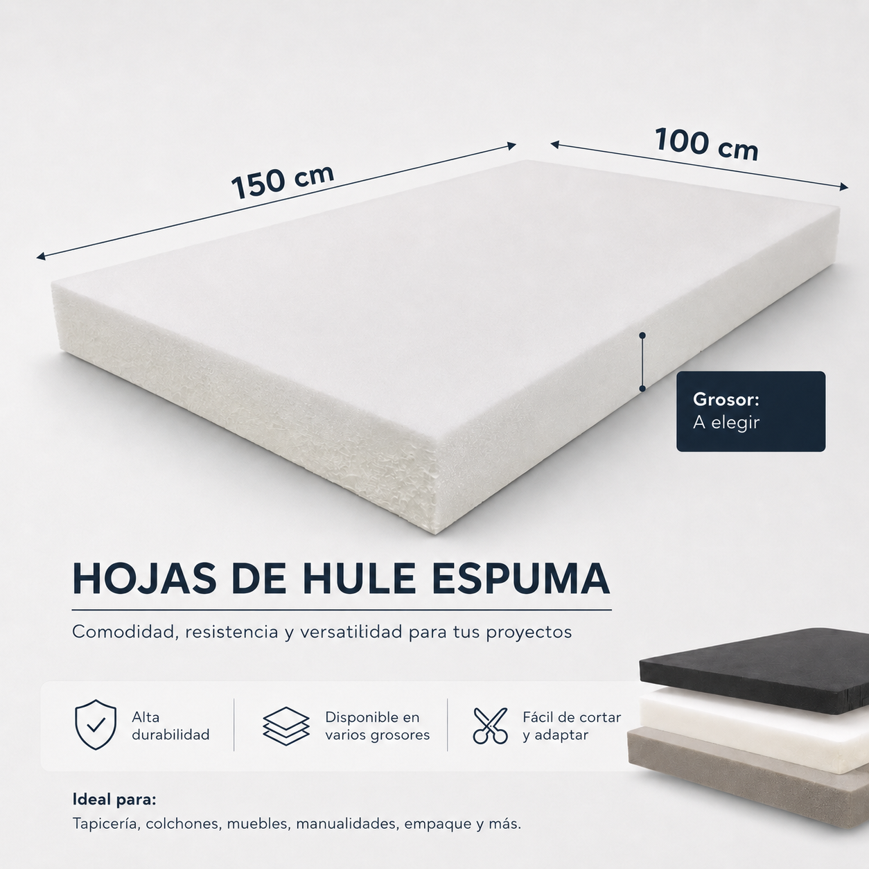 Hule Espuma | Dureza Firme | 150 x 100 cm