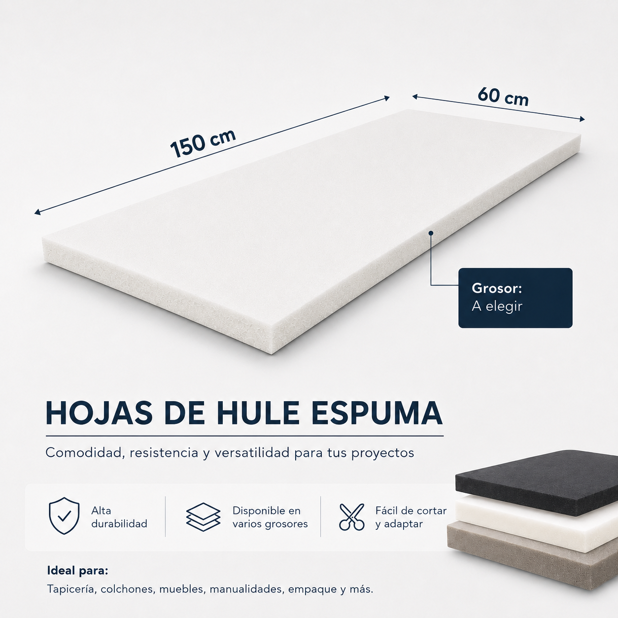 Media Hoja Hule Espuma | Dureza Firme | 150 x 60cm